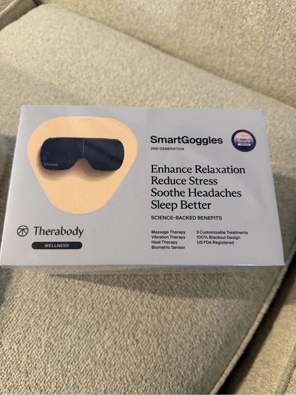Therabody SmartGoggles 2nd Generation Eye Massager - Black